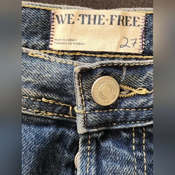 Free People We The Free Women's‎ Maggie Mid-Rise Straight Leg Blue Jeans 27 NWT - Picture 2 of 15